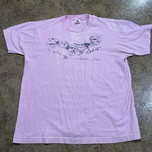 Vintage 80s Willie Nelson Mt Rushmore Shirt Xl Rare Single Stitch Pink